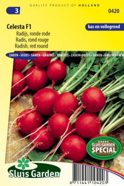 Reďkovka červená guľatá Celesta F1 semena zeleniny, zeleninove semena