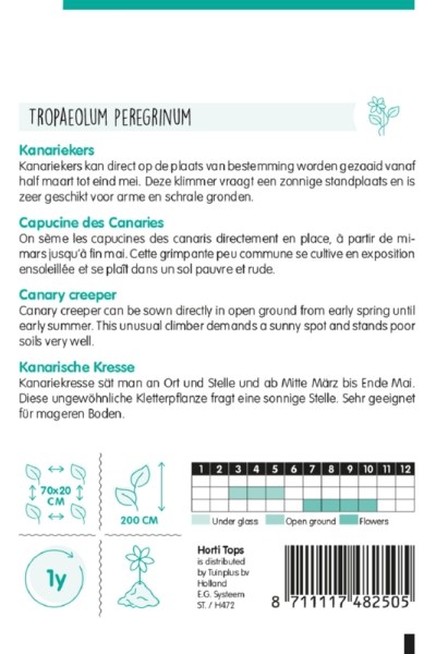 Kapucínka sťahovavá, kanárska Tropaeolum peregrinum