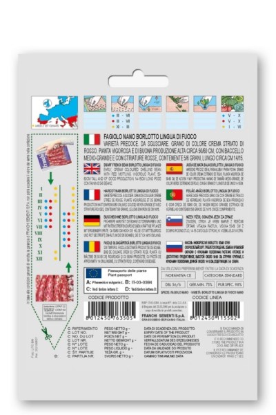 Strakatá fazuľa kríčková Borlotto 50 g semien