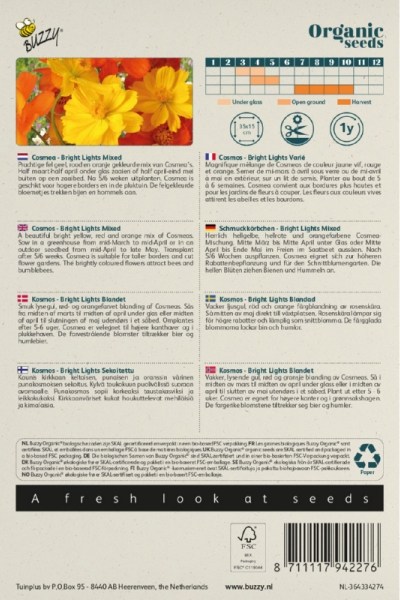 Krasuľa, Kosmos, Cosmos sulphureus, Bright Lights Mixed,